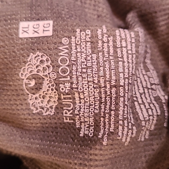 𝅺FRUIT OF THE LOOM men's pajama pants. Green and black. Size XL. - Picture 5 of 5